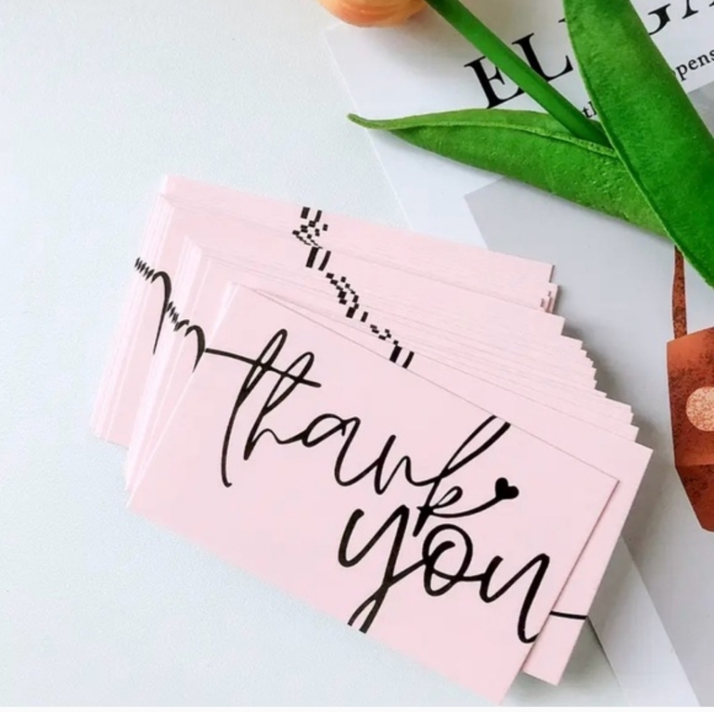 Pink Thank You Cards 50 Pc - Picture 4 of 5